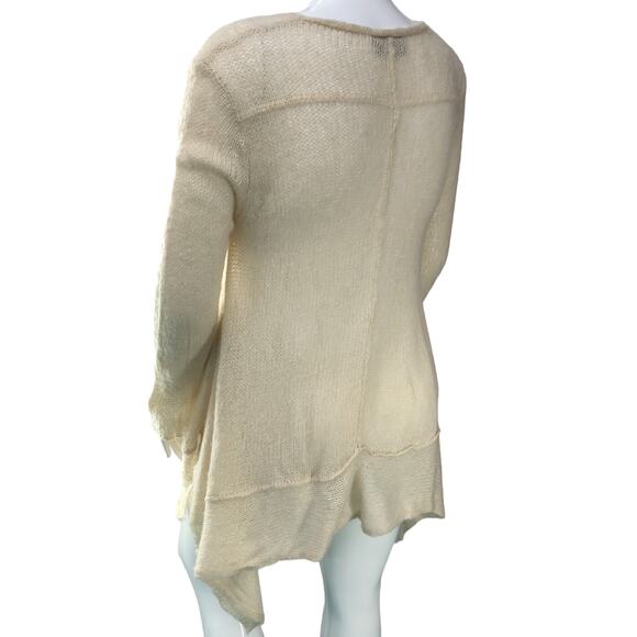 Wooden Ships Womens Size M/L Sweater Mohair Wool V Neck Long Line Open Knit - Picture 6 of 14